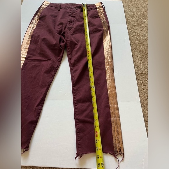 Mother The Shaker Prep Fray Killing Time Size 29 Metallic Stripes - Picture 12 of 15